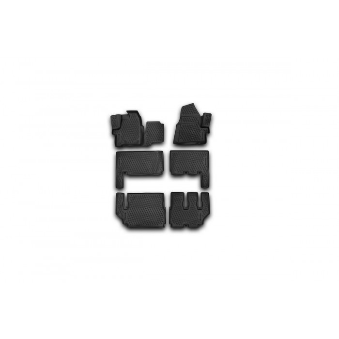 Коврики 3D в салон Element полиуретан 6 штук 9 сидений для Ford Tourneo Custom 2013-2021