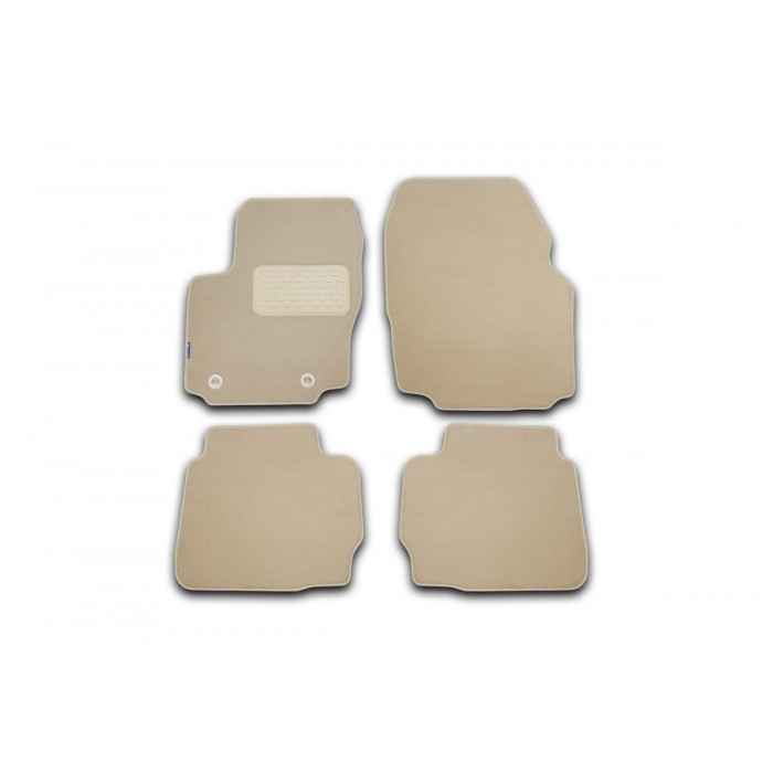 Коврики в салон текстиль бежевые 4 штуки для седана с АКПП Autofamily для Honda Accord 2008-2013
