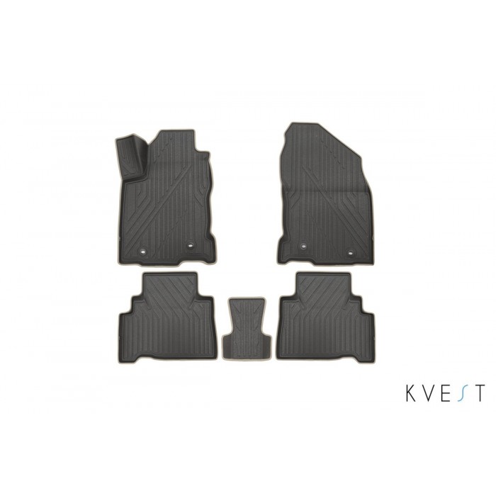 Коврики KVEST 3D в салон полистар, серо-бежевые, 5 шт для Lexus NX 2014-2021