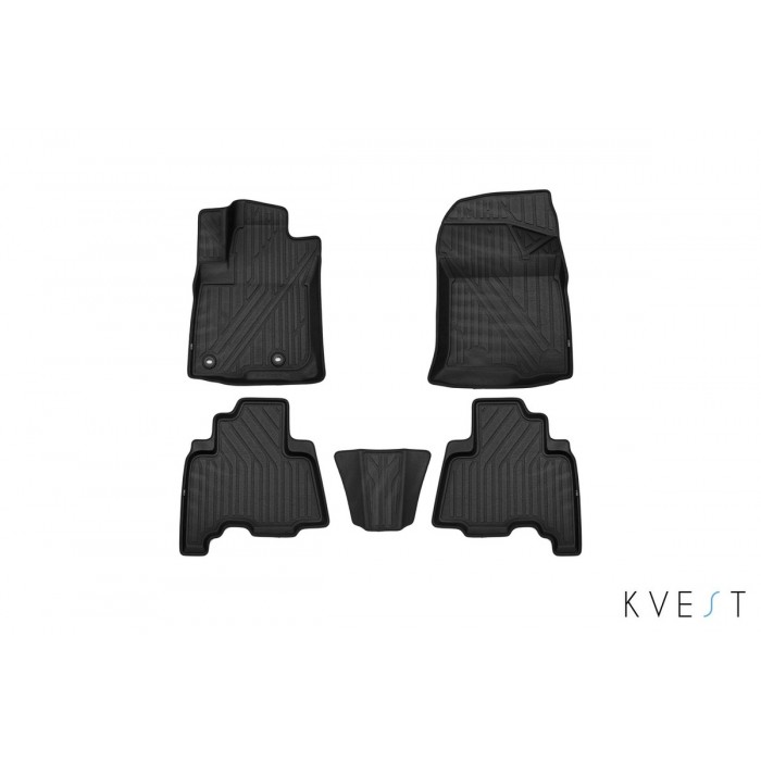 Коврики KVEST 3D в салон полистар, черные, 5 шт для Toyota Land Cruiser Prado 150 2013-2021