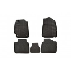 Коврики KVEST 3D в салон полистар, черные с серым для Toyota Camry № KVESTTYT00003K1