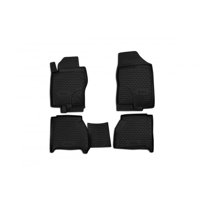 Коврики в салон Element полиуретан 4 штуки для авто с нишей задних сидений для Nissan Navara 2010-2015