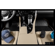 Коврики KVEST 3D в салон полистар, серо-чёрные, 4 шт для Lexus RX-200t № KVESTLEX00001Kg