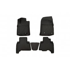 Коврики KVEST 3D в салон полистар, черные с серым, 5 шт для Lexus GX460 № KVESTLEX00004K1