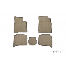 Коврики KVEST 3D в салон полистар, бежево-чёрные, 5 шт для Lexus LX-570/450d № KVESTLEX00002Kb