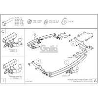 Фаркоп Galia оцинкованный, тип шара A для Hyundai Staria 2021-2024