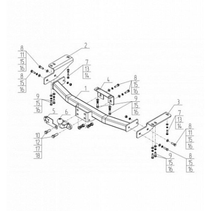 Фаркоп AvtoS с фланцевым шаром, тип шара F для Toyota Land Cruiser Prado 120/150 2002-2024