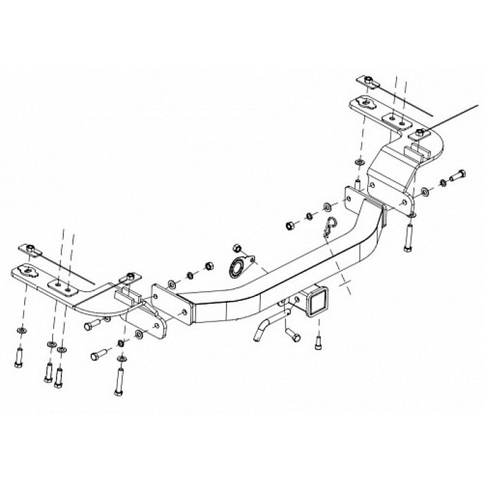 Фаркоп Baltex тип шара E с нержавеющей накладкой для Lexus LX-570/Lexus LX-450d/Toyota Land Cruiser 2007-2024