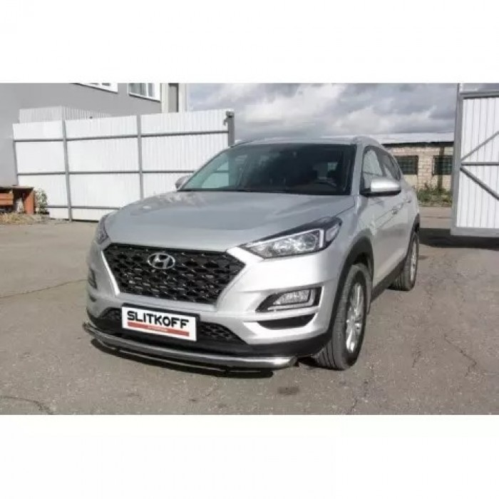 Защита переднего бампера 57 мм для Hyundai Tucson Turbo 2018-2021 артикул HT18Т003