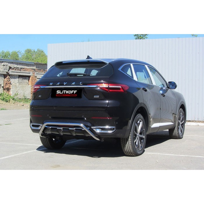 Защита заднего бампера 42 мм Скоба для Haval F7 2019-2022 артикул HavF7010