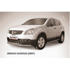 Защита передняя двойная 57-42 мм короткая для Nissan Qashqai 2007-2010