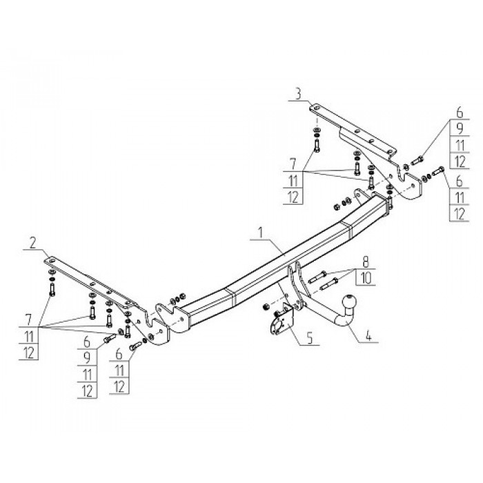 Фаркоп AvtoS тип шара A для Toyota RAV4 длинная база 2006-2013