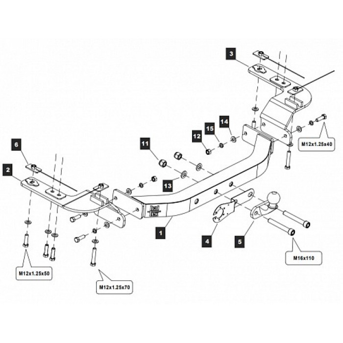 Фаркоп Baltex тип шара A для Toyota Land Cruiser 200/Lexus LX 2007-2021