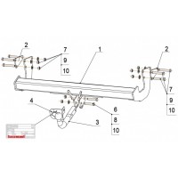 Фаркоп Bosal на Mercedes-Benz V-class Viano/Vito № 2257-A для Mercedes-Benz V-class Viano/Vito 2014-2024