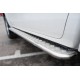 Пороги с площадкой алюминиевый лист 42 мм, вариант 1 для Toyota Hilux 2020-2023