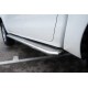 Пороги с площадкой нержавеющий лист 42 мм, вариант для Toyota Hilux 2020-2023