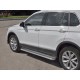 Пороги с площадкой алюминиевый лист 42 мм, вариант 1 для Volkswagen Tiguan 2020-2023