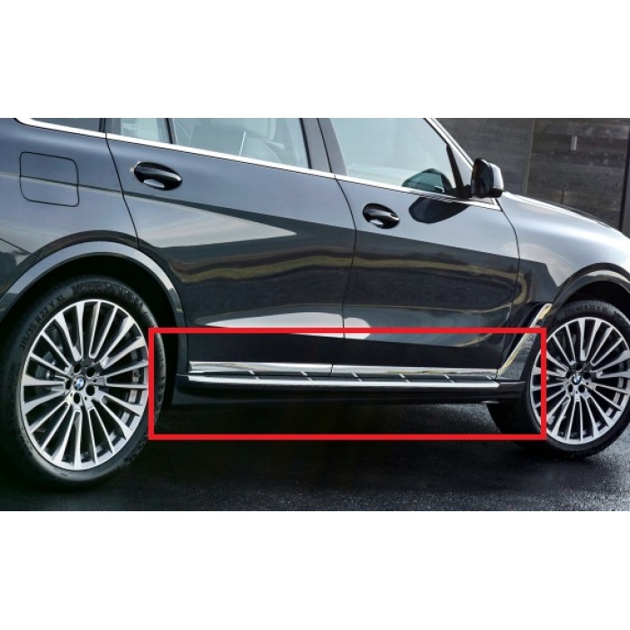 Пороги алюминиевые ОЕМ чёрные для BMW X7 2018-2023 артикул oem-1021