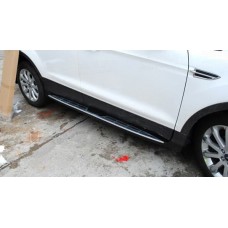 Пороги алюминиевые ОЕМ (большая эмблема) для Ford Kuga 2013-2019