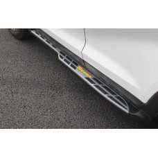 Пороги алюминиевые ОЕМ Aero-стиль для Hyundai Tucson 2015-2021