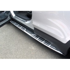 Пороги алюминиевые ОЕМ Mobis-стиль для Hyundai Santa Fe 2012-2018