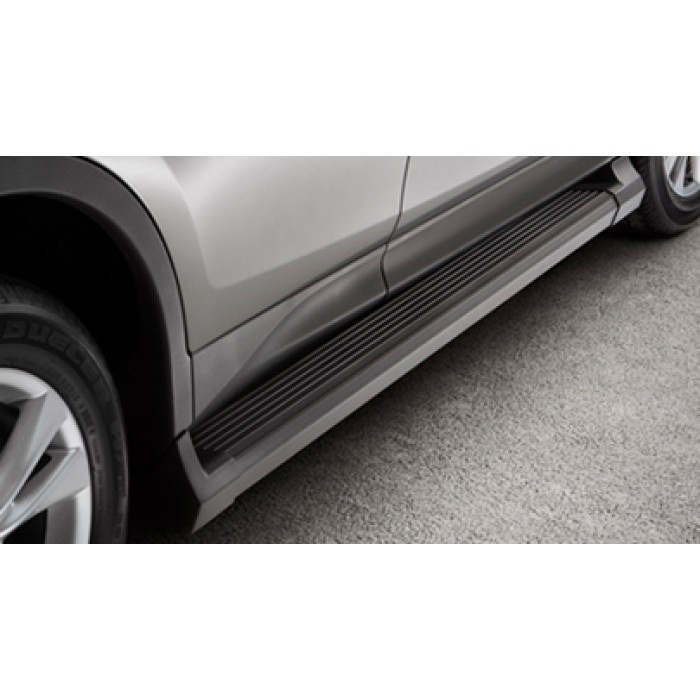 Пороги алюминиевые ОЕМ чёрные для Toyota RAV4 2013-2015 артикул oem-1192