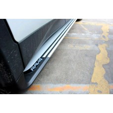 Пороги алюминиевые ОЕМ с логотипом для Toyota RAV4 2015-2019