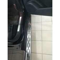 Пороги алюминиевые ОЕМ Mercedes-стиль для Hyundai Santa Fe 2012-2018