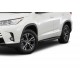 Пороги алюминиевые Rival Black для Toyota Highlander 2014-2019
