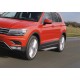 Пороги алюминиевые Rival Silver New для Volkswagen Tiguan 2016-2021