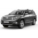 Пороги алюминиевые Rival Black для Toyota Highlander 2007-2014