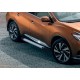 Пороги алюминиевые Rival Silver New для Nissan Murano 2016-2022