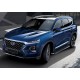 Пороги алюминиевые Rival Premium для Hyundai Santa Fe 2018-2021