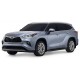 Пороги алюминиевые Rival Black для Toyota Highlander 2020-2024