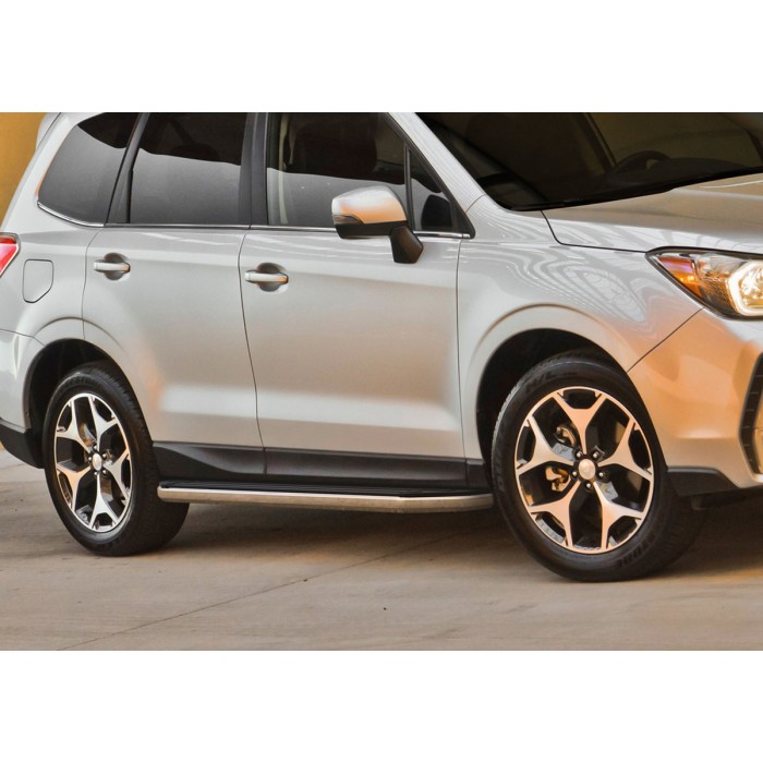 Пороги алюминиевые Rival Premium для Subaru Forester 2013-2018