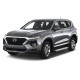 Пороги алюминиевые Rival Silver для Hyundai Santa Fe 2018-2020