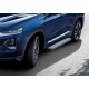 Пороги алюминиевые Rival Silver для Hyundai Santa Fe 2018-2021