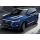 Пороги алюминиевые Rival Black для Hyundai Santa Fe 2018-2021