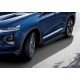 Пороги алюминиевые Rival Black для Hyundai Santa Fe 2018-2021