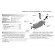 Защита картера, КПП, топливного бака и редуктора АвтоБроня с вырезом под глушитель сталь 2 мм с крепежом для Toyota RAV4 2013-2019
