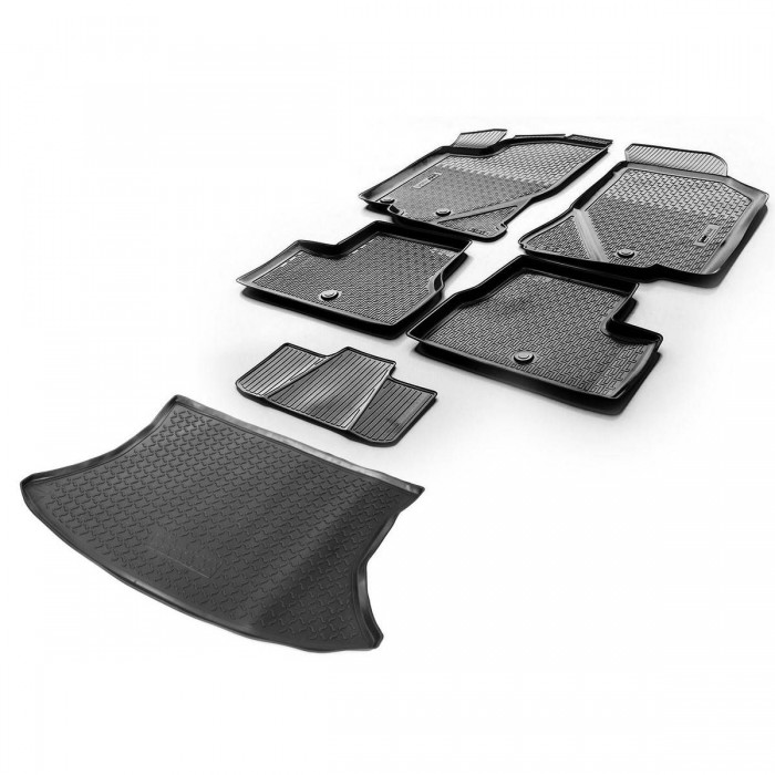 Комплект ковриков салона и багажника Rival полиуретан 6 штук для Datsun mi-DO 2015-2020