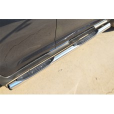 Пороги труба с накладками 76 мм вариант 3 для Kia Sportage 2014-2015