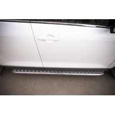 Пороги с площадкой алюминиевый лист 42 мм для Mazda CX-7 2010-2013