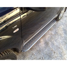 Пороги с площадкой алюминиевый лист 42 мм для Mitsubishi Outlander 2010-2012