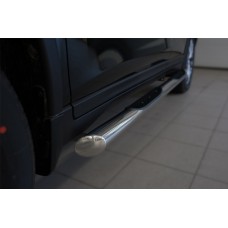 Пороги труба с накладками 76 мм вариант 1 для Nissan X-Trail 2015-2018