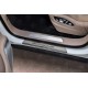 Накладки на пороги РусСталь шлифованный лист с надписью для Porsche Cayenne 2017-2023 артикул PCAYEN17-03