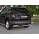 Защита заднего бампера двойные уголки РусСталь 63х42 мм для Skoda Karoq 2020-2024 артикул SKKZ-003447