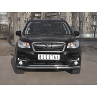 Защита передняя двойная 57-42 мм для Subaru Forester 2016-2018