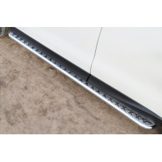 Пороги с площадкой алюминиевый лист 42 мм для Subaru Forester SJ 2013-2016