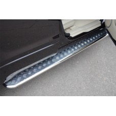 Пороги с площадкой алюминиевый лист 42 мм для Suzuki Grand Vitara 2012-2015